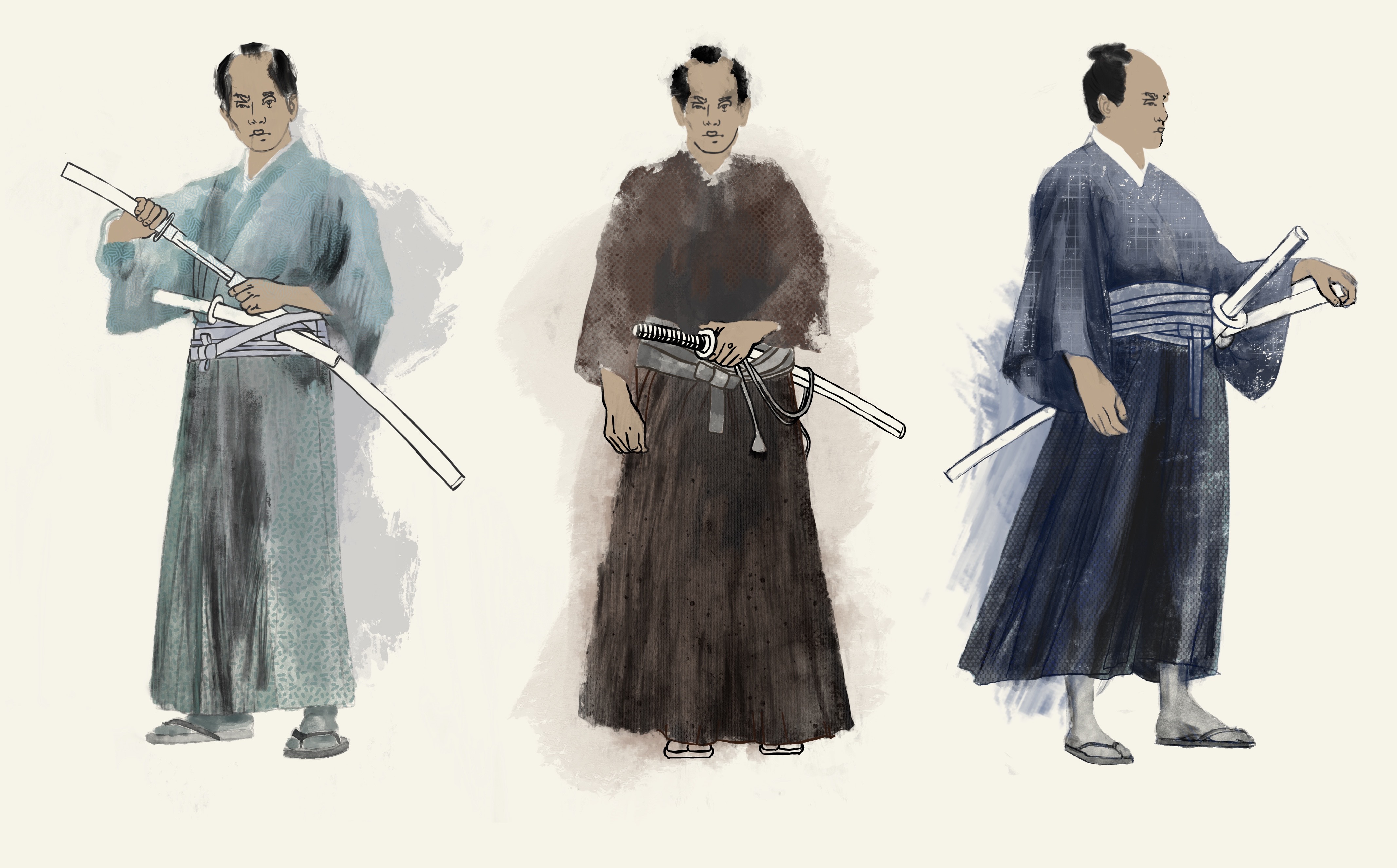 Storm scene with family